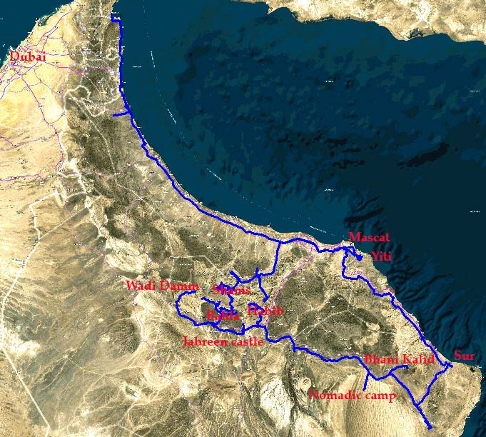 carte du Sultanat d'Oman